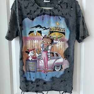 Zara x Betty Boop Distressed Graphic Tee